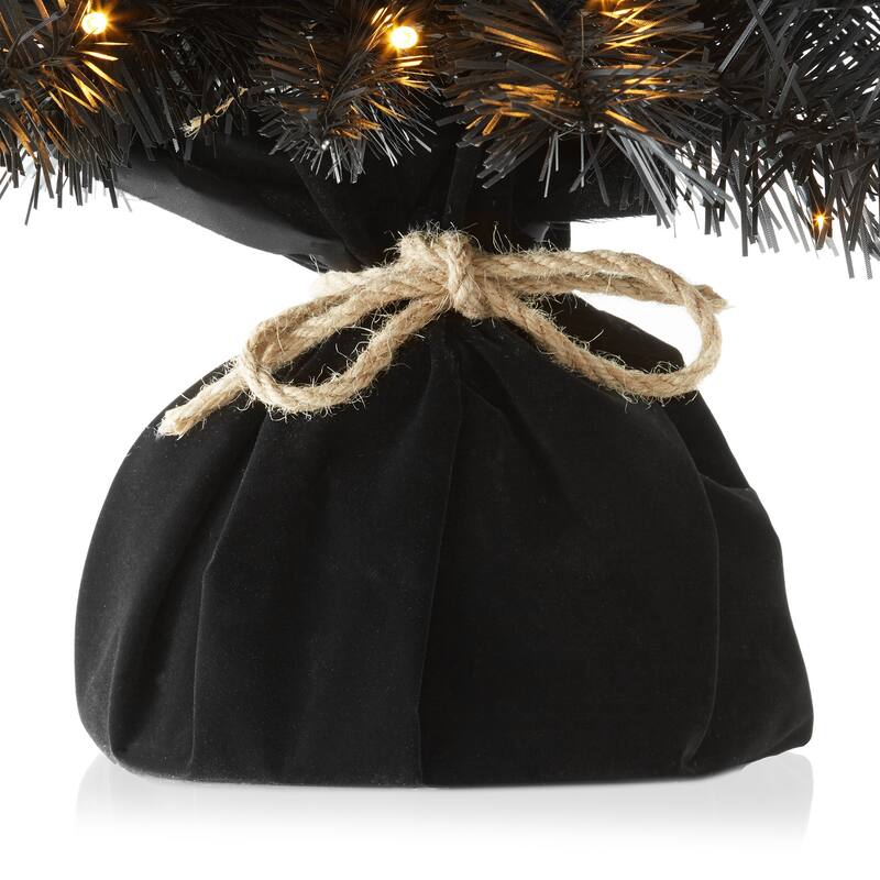 2ft PreLit Artificial Mini Tabletop Christmas Tree with Cloth Base