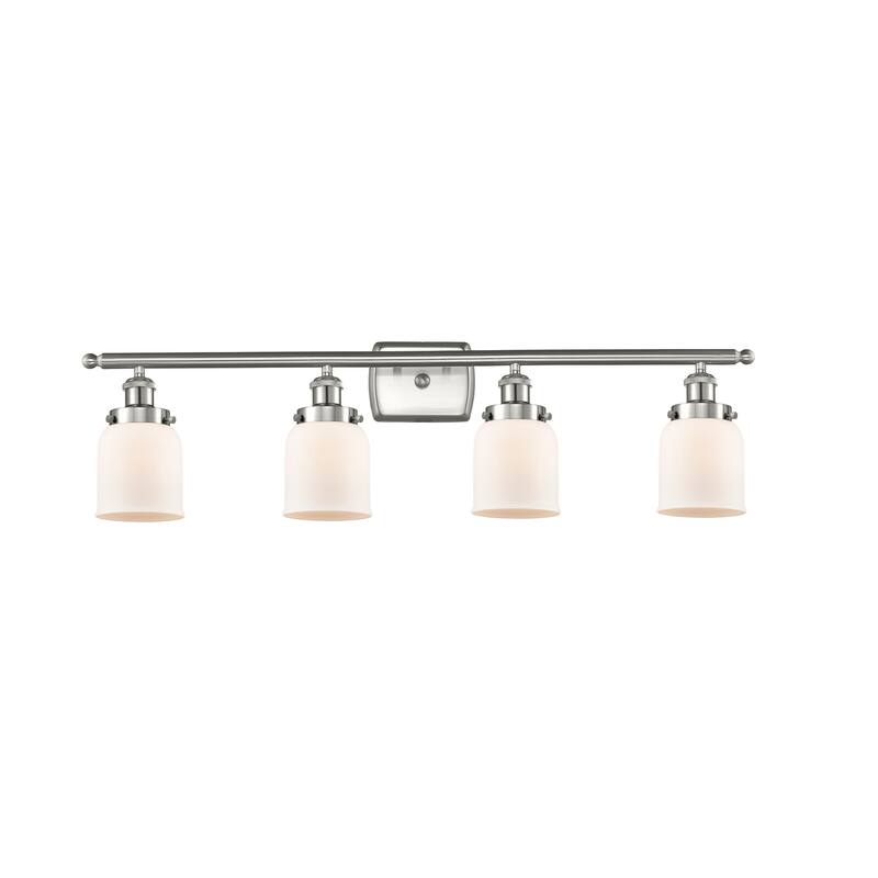 Innovations Lighting Ballston Urban Bell - 4 Light 36" Bath Vanity Light - Matte White/Brushed Satin Nickel