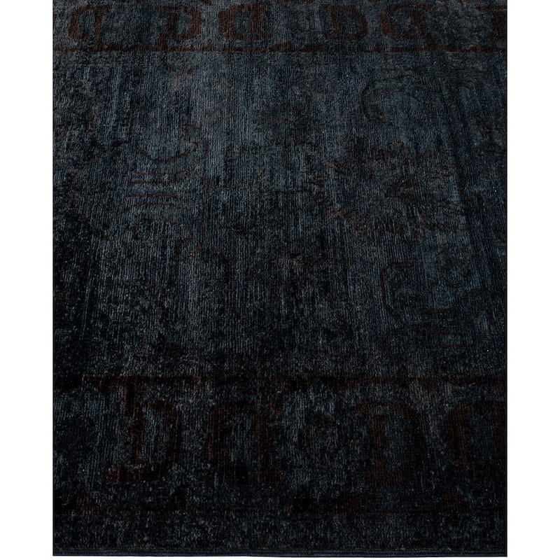 Overdyed One-of-a-Kind Hand-Knotted Area Rug - Black - 3' 0" x 17' 4"