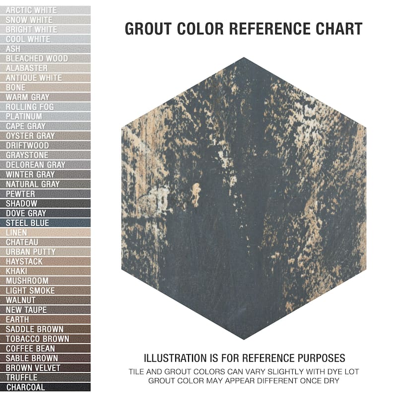 Merola Tile Gaugin Hex Catan Shadow 8-5/8" x 9-7/8" Porcelain Floor and Wall Tile