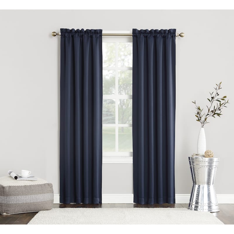 Sun Zero Hayden Energy Saving Blackout Rod Pocket Curtain Panel, Single Panel