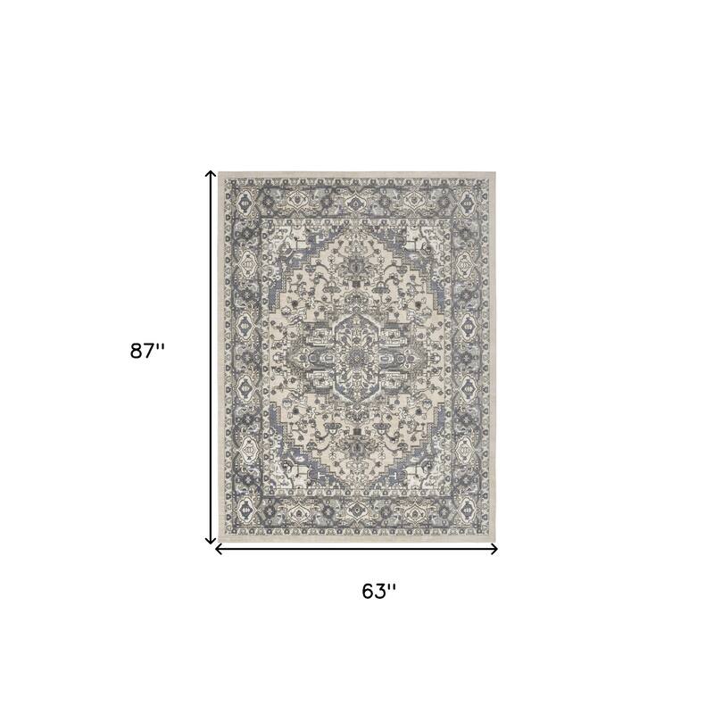 Power Loomed Distressed Traditional Area Rug
