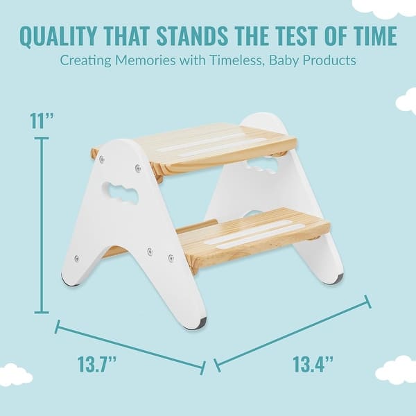 dimension image slide 1 of 3, Dream On Me JPMA Certified Skyward Multipurpose Kids Step Stool with Anti-Slip Base
