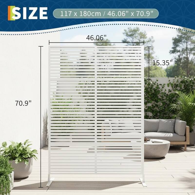 70" H Decorative Metal Garden Fences, Rust-Proof Scroll Design