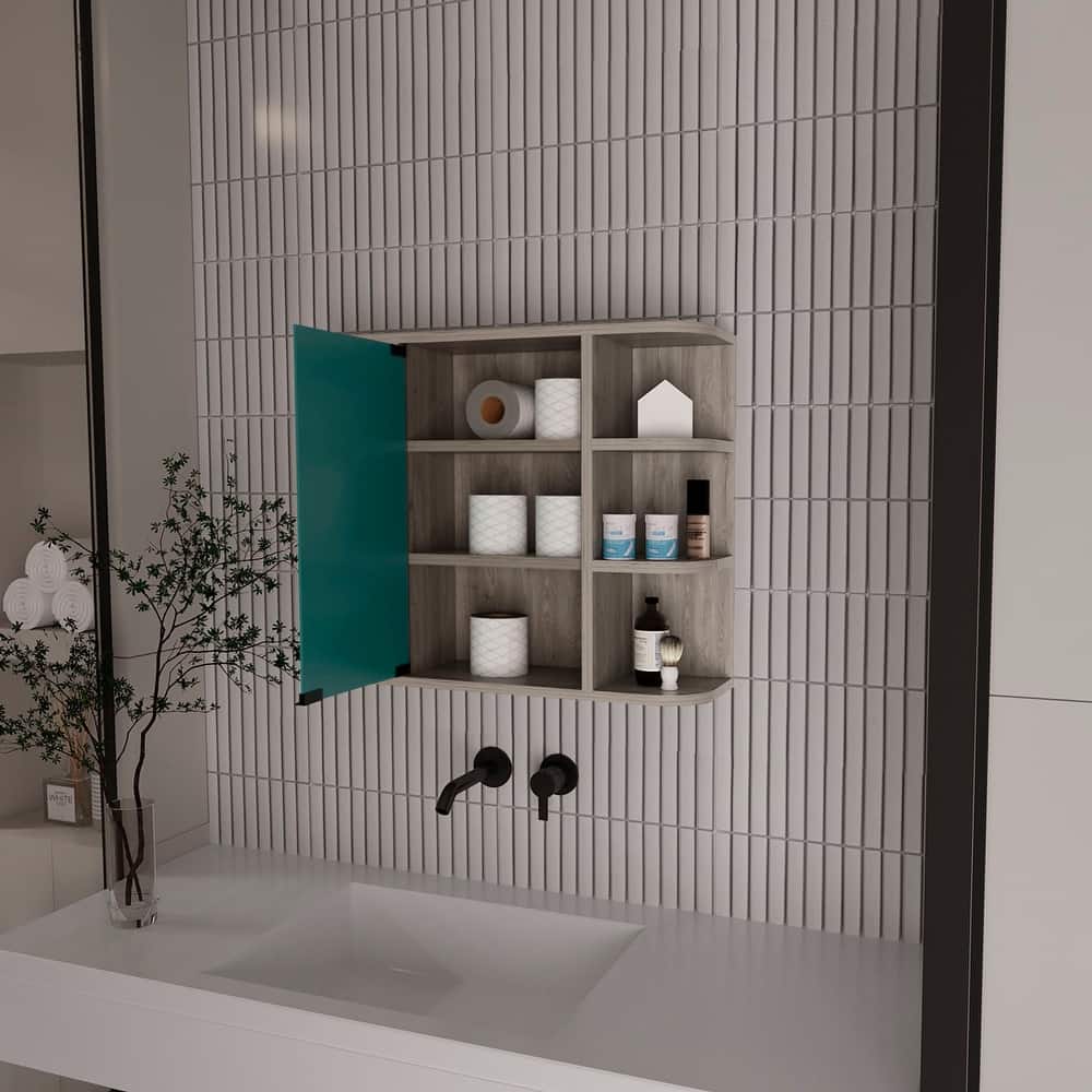 6-Shelf Medicine Cabinet with Mirorr