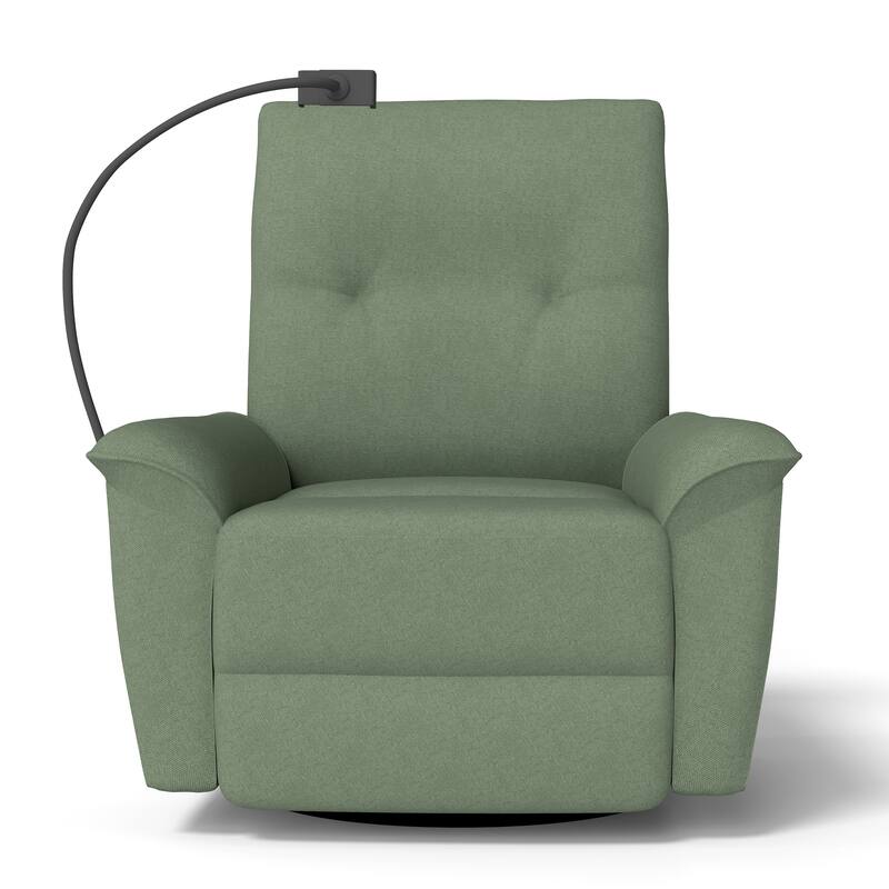 270°Power Swivel Rocker Recliner Chair w/Phone Holder, Electric Glider Reclining Sofa with USB Ports, Power Swivel Glider
