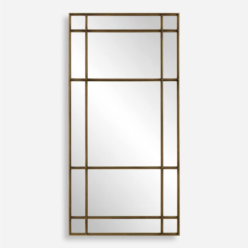 Uttermost Spurgeon Gold Window Mirror - 79.75"H x 39.375"W x 1.875"D