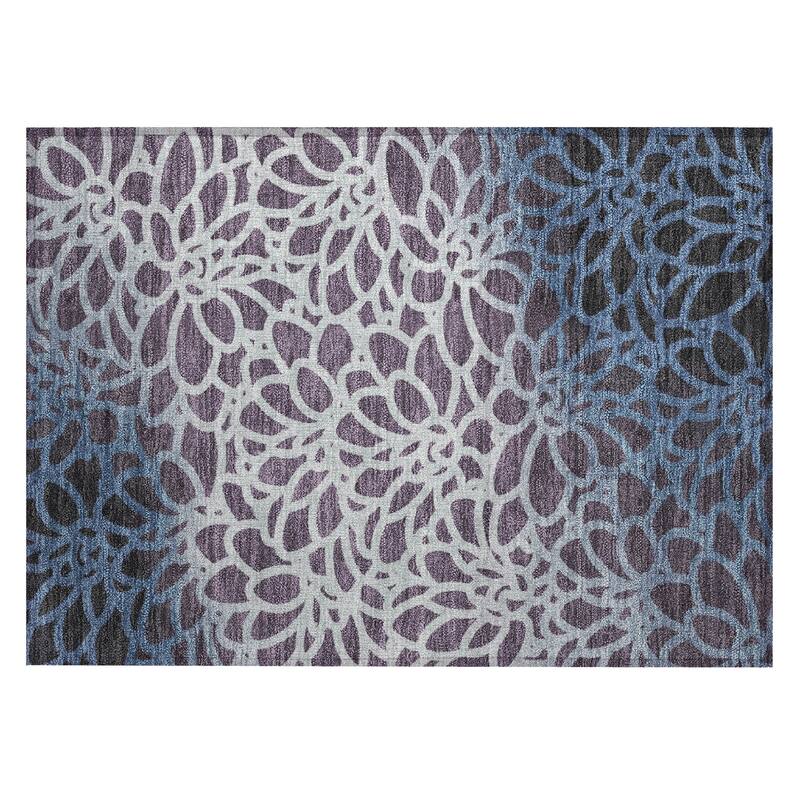 Machine Washable Indoor/ Outdoor Floral Craze Chantille Rug