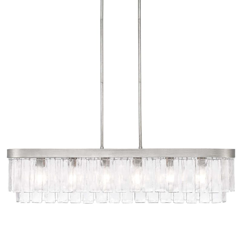 Golden Lighting 1768-LP HWG Ciara 6 Light 42" Wide Linear Pendant - Peruvian Silver