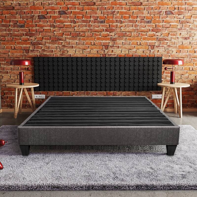 14 in. Mattress Foundation Bed Base, Platform Bed Frame, Dark Gray - Full