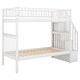 preview thumbnail 6 of 10, Twin Over Twin Convertible Bunk Bed with Trundle and Built-in Storage Shelves, Solid Wood Frame聽