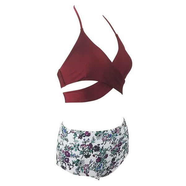 halter top and shorts swimsuit