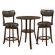 preview thumbnail 8 of 22, Irvi Traditional Rubberwood 3-Piece Barstool Counter Height Dining Set by Furniture of America