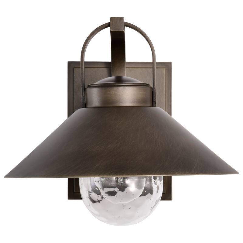 Ridge Medium Outdoor Lantern Bronze Finish Clear Seeded Glass