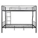 preview thumbnail 8 of 9, Kid-Friendly Full XL Over Queen Metal Bunk Bed, Black