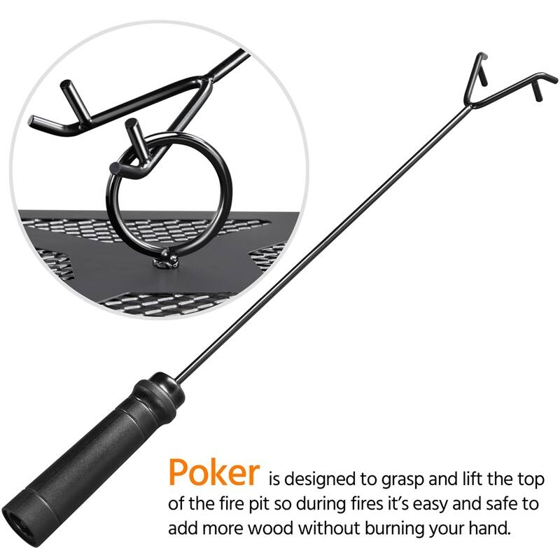 Yaheetech 32'' Metal Patio Garden Square Stove Fire Pit With cover
