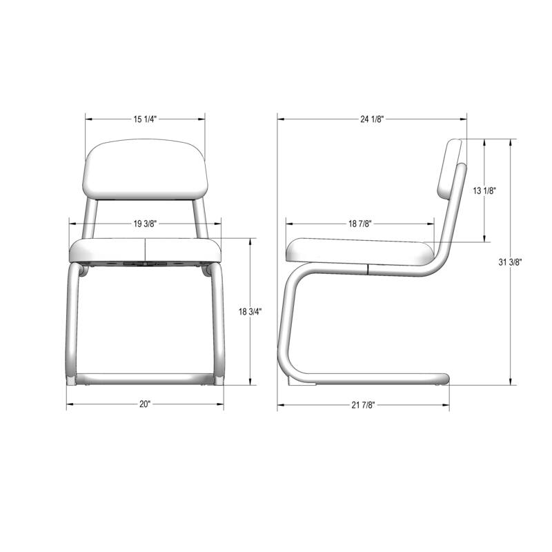 Amisco Flynn Upholstered Dining Chair with Metal Base