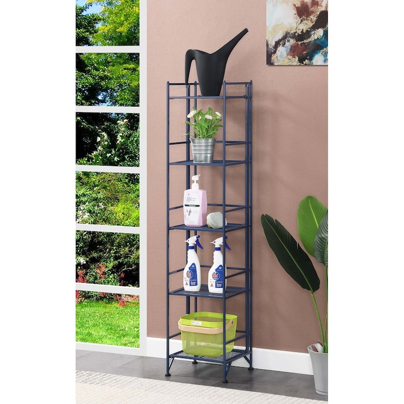 Convenience Concepts Xtra Storage 5 Tier Folding Metal Shelf - Cobalt Blue