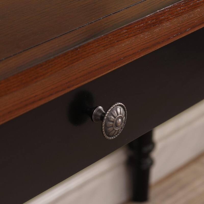Turned Leg Laptop Desk - Drop Front Keyboard Drawer - Antique Ambiance Writing Table