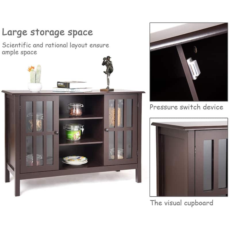 Wood TV Stand Console Cabinet for 45" TV - 43" x 16" x 30.5"(L x W x H)
