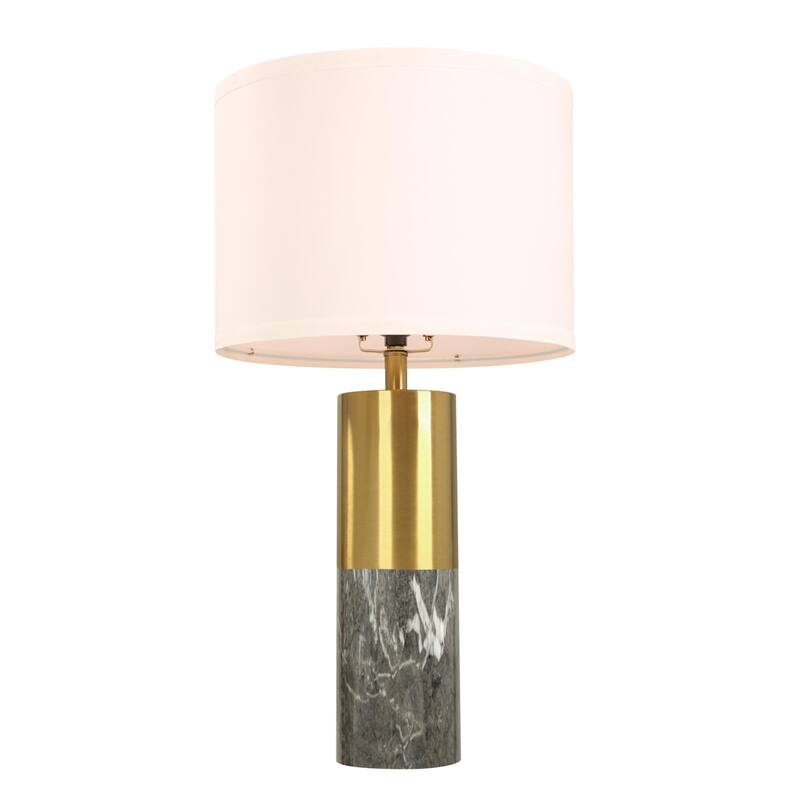 19.8-inch Marble Table Lamp With Linen Shade Set of 2