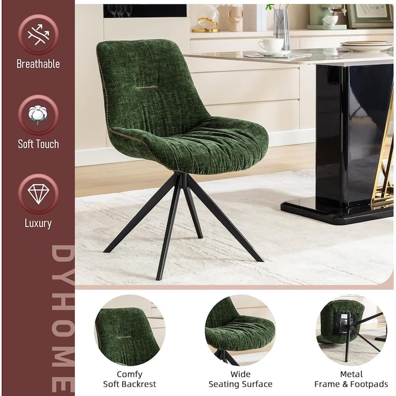 XINMICS Upholstered Dining Chairs Swivel Accent Armchairs