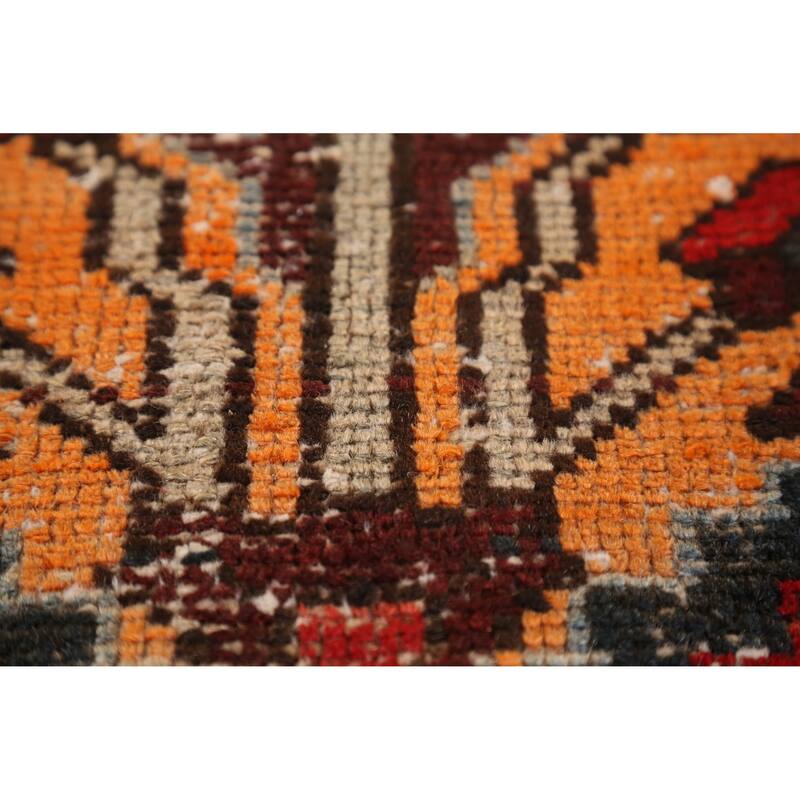 Hand Knotted Oriental 100% Wool Carpet Traditional Geometric Multi-Colored Bakhtiari Runner Rug - 9' 4'' X 3' 4''