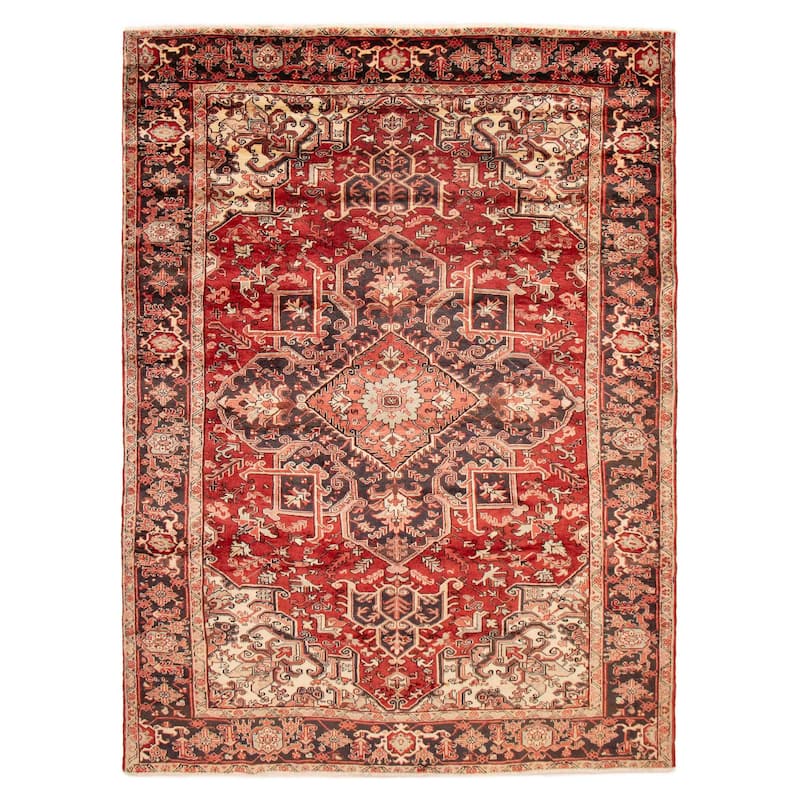 ECARPETGALLERY Hand-knotted Sarabi Red Wool Rug - 8'1 x 11'1 - Red - 8'1 x 11'1