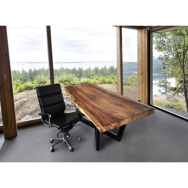 SOLIS Arbor Live Edge Solid Wood Slab Desk Set with Chair Bed