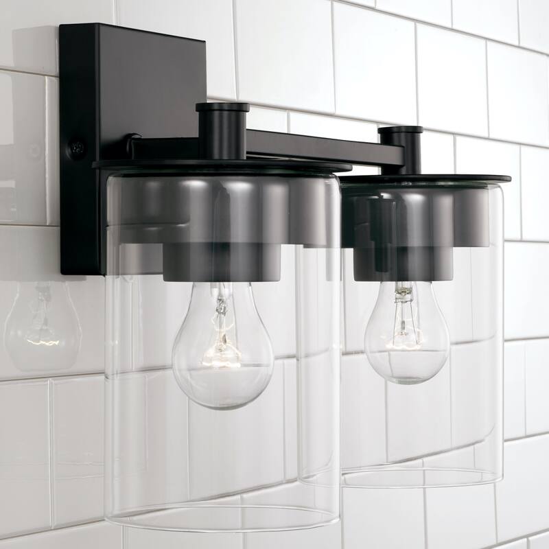 Mason 2-light Bath/ Vanity Fixture w/ Clear Glass