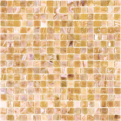Apollo tile 12" x 12" Skosh Glossy Caramel Beige Glass Tile (18.69 sq ft/case) - 20 Pack