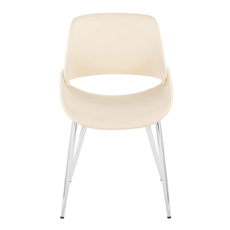 Carson Carrington Svellingen Dining Chair with Tapered Metal Legs (Set of 2) - Cream Faux Leather/Chrome Metal