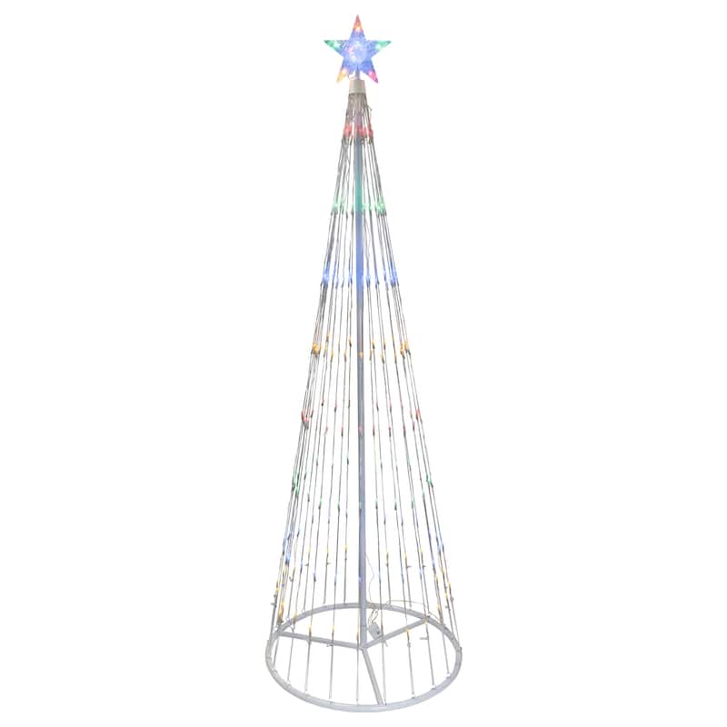 6' Multi-Color LED Lighted Show Cone Christmas Tree Outdoor Decoration