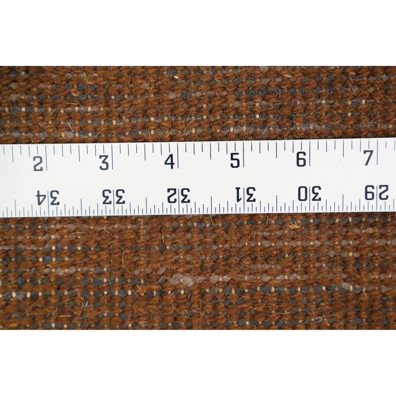 Hand Knotted Oriental 100% Wool Carpet Modern Solid Brown Gabbeh Area Rug - 3' 10'' X 2' 5''