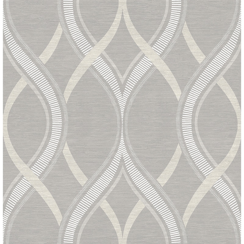 A-Street Prints Frequency Grey Ogee Wallpaper