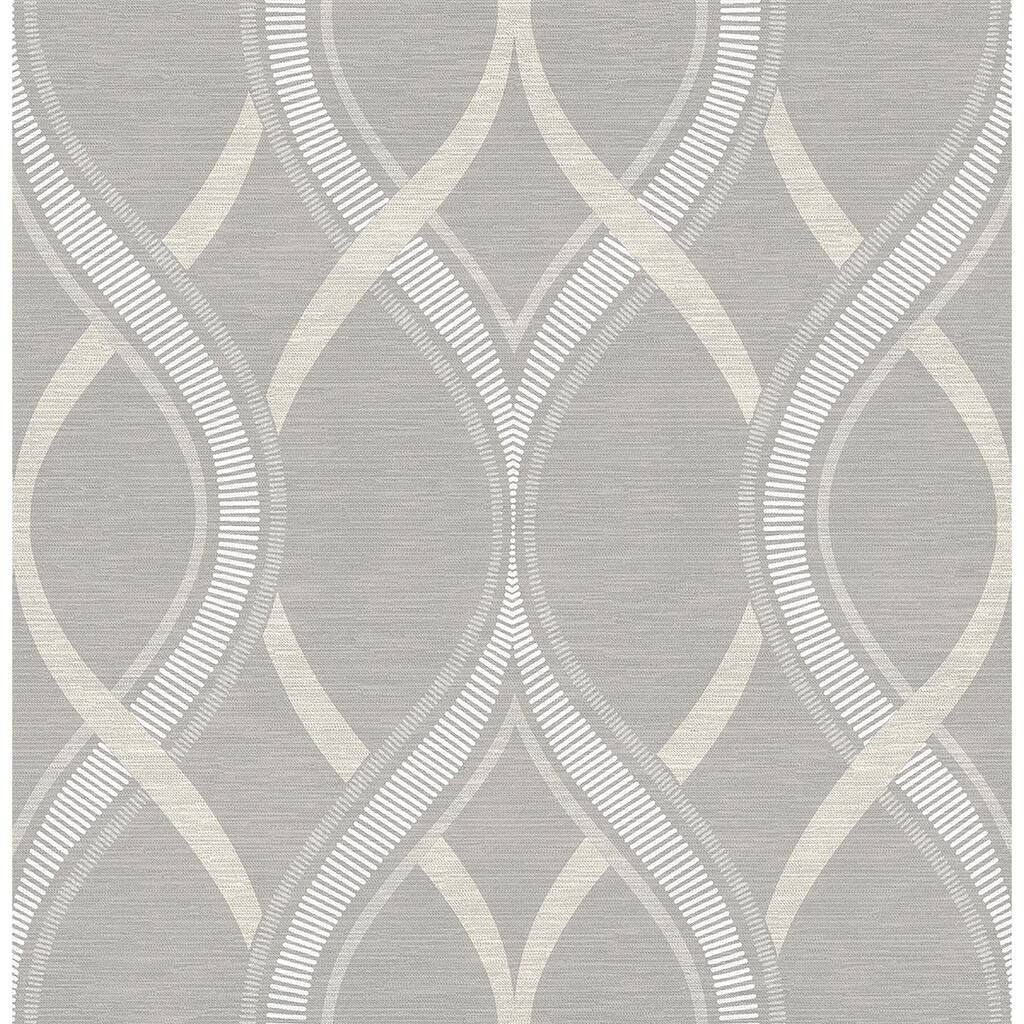A-Street Prints Frequency Grey Ogee Wallpaper