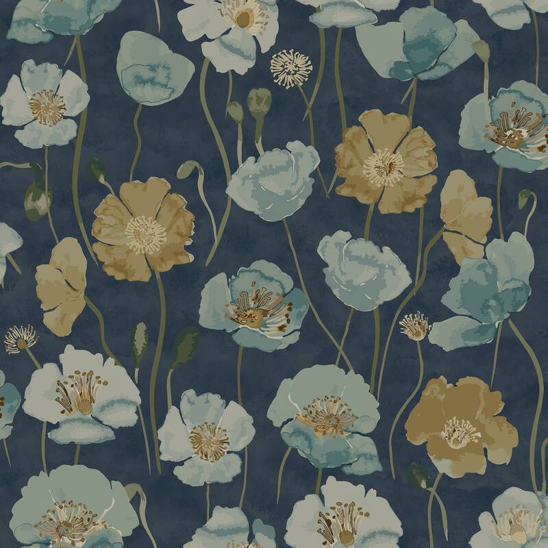NuWallpaper Adelia Indigo Peel and Stick Wallpaper