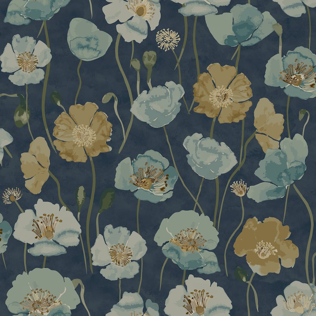 NuWallpaper Adelia Indigo Peel and Stick Wallpaper
