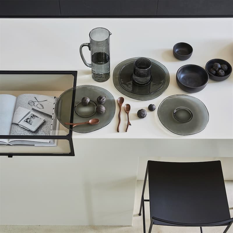 Jug Recycled Glass Ebony - Dark grey