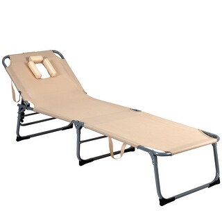 Folding Chaise Lounge Chair Adjustable Outdoor Recliner Chair