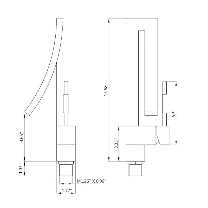 Modland Black/Gold Bathroom Sink Faucet Single Hole, Single Handle, Brass, Waterfall Design - Ideal for Bathroom Sinks