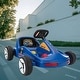 preview thumbnail 1 of 43, 12V Kids Ride-On Go Kart with LED Lights, Bluetooth Music, Pedal Control and Parental Remote Control, For 3-8 Years Old Blue