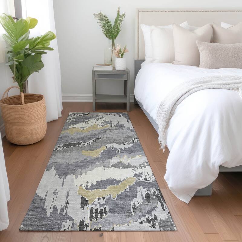 Machine Washable Indoor/ Outdoor Chantille Ombre Abstract Rug