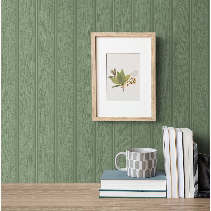 NextWall Faux Beadboard Paintable Peel and Stick Wallpaper - 20.9 in. W x 18 ft. L