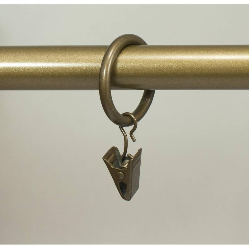 Metal Curtain Drapery Rings with Clips, 8 Pk, 1-inch Inner Diameter, Fits up to 3/4 Inch Rod