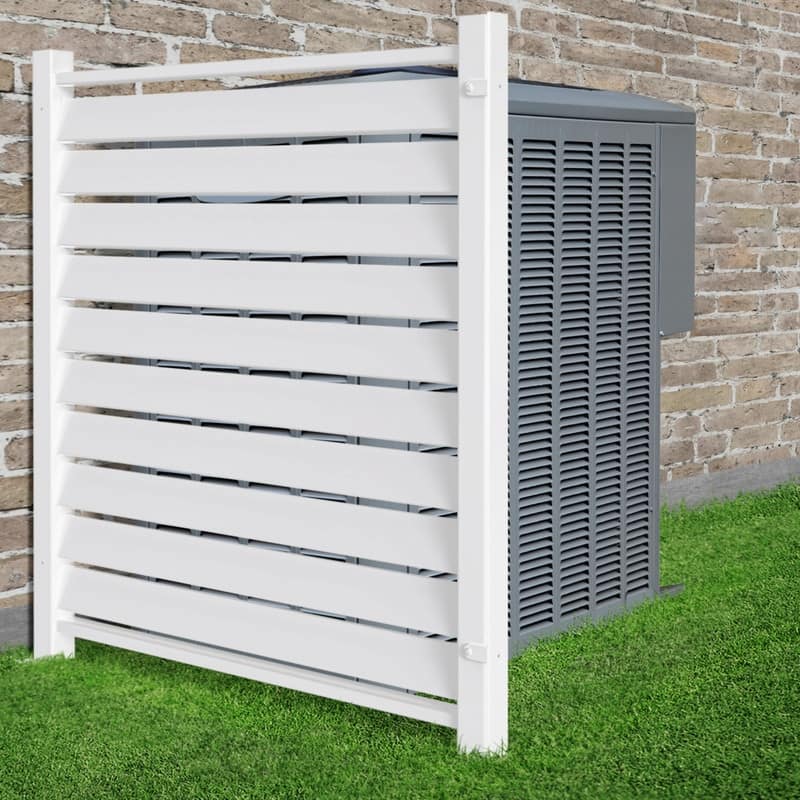DoCred PVC Air Conditioner Fence, Enclosure w/Metal Ground Stakes