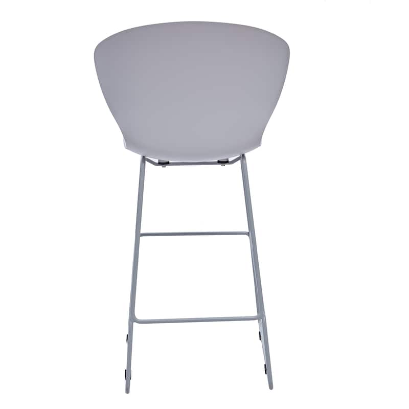 HomeRoots Set of Two 26" Gray Heavy Duty Plastic and Metal Low Back Counter Height Bar Chairs