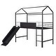 preview thumbnail 5 of 36, Useful Design Metal House Loft Bed With Two-sided writable Wooden Board, Twin Size