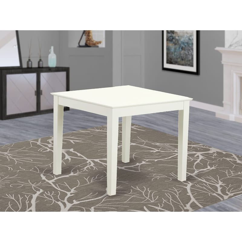 East West Furniture Oxford Square Kitchen Dining Table for Small Spaces (Finish Color Options) - OXT-LWH-T