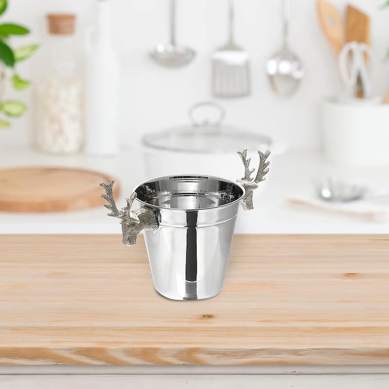 Stainless Steel Ice Bucket With Reindeer 5.5"